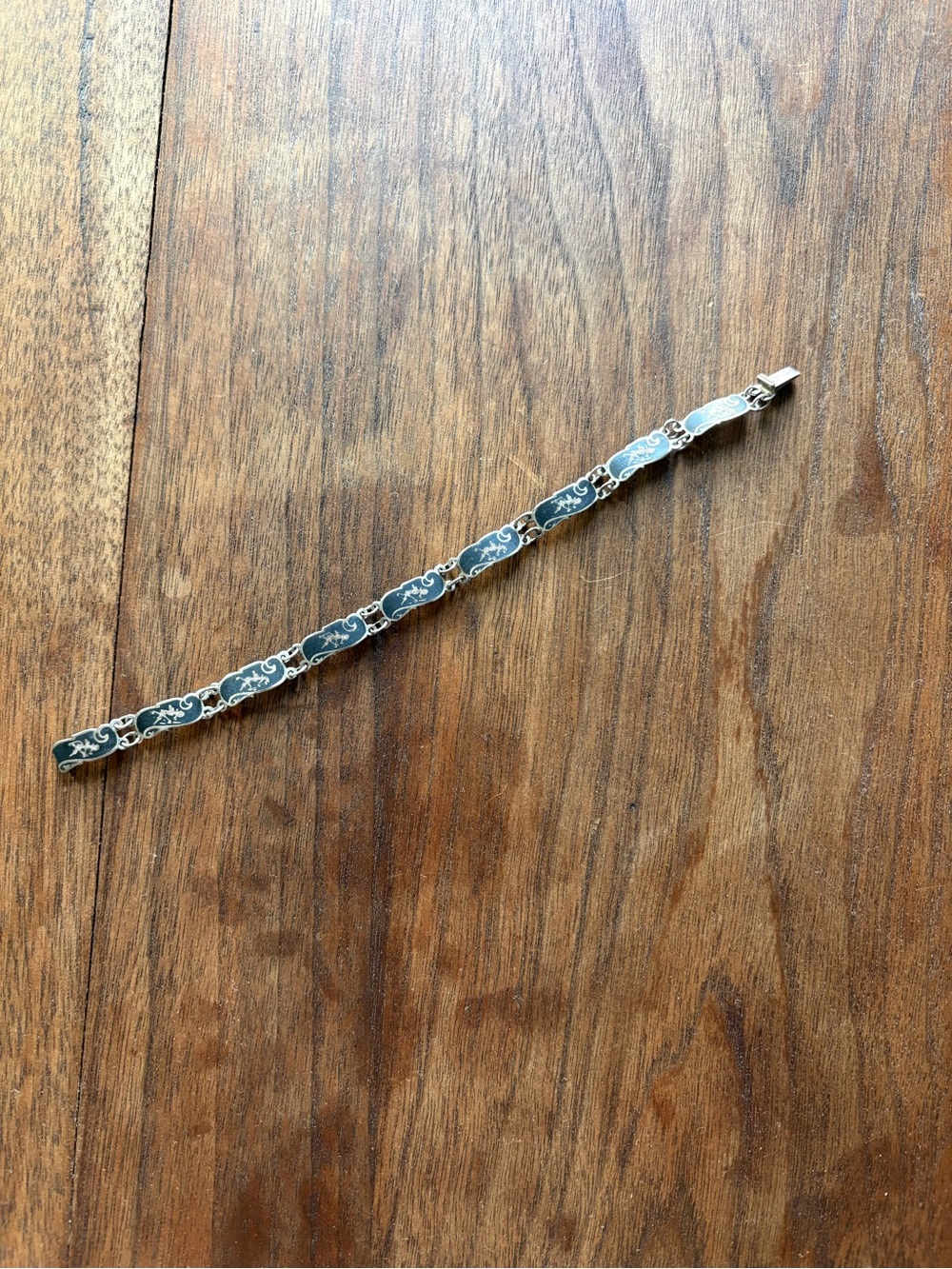 Vintage Siam Nielloware, Sterling Silver Bracelet